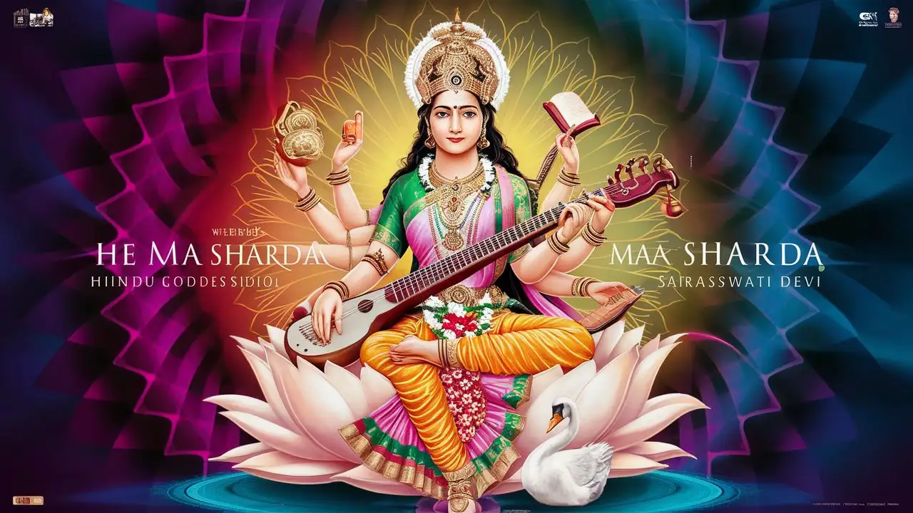 Hollywood Movie Poster Featuring Goddess Saraswati Devi He Ma Sharda