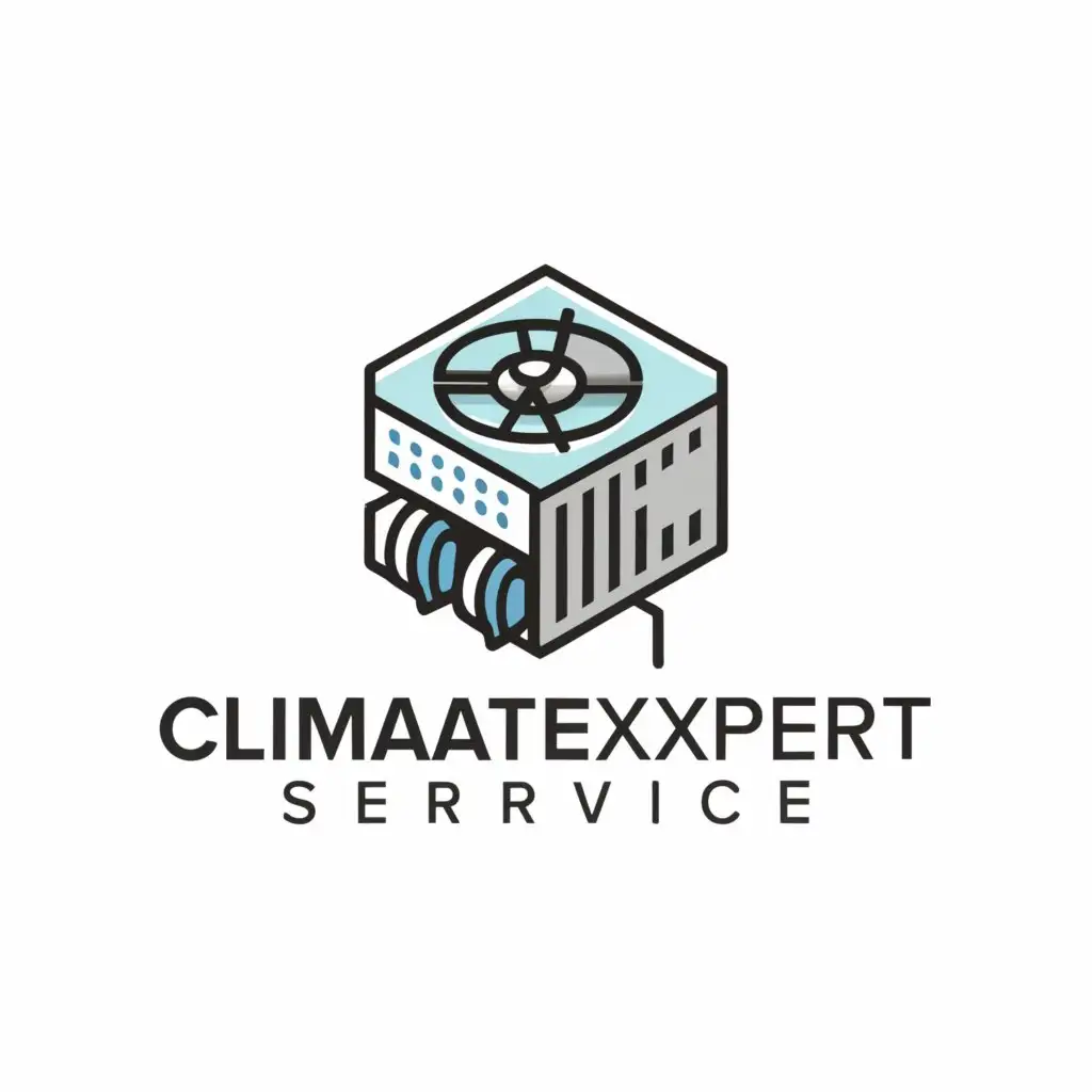 LOGO-Design-For-Climate-Expert-Service-Cool-Blue-Air-Conditioner-Emblem-for-the-HVAC-Industry