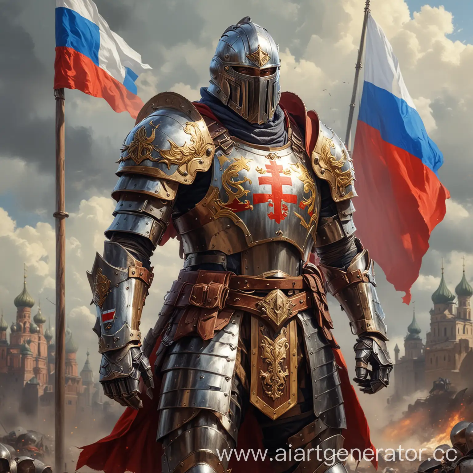 Paladin-in-Armor-Standing-Against-Russian-Tricolor