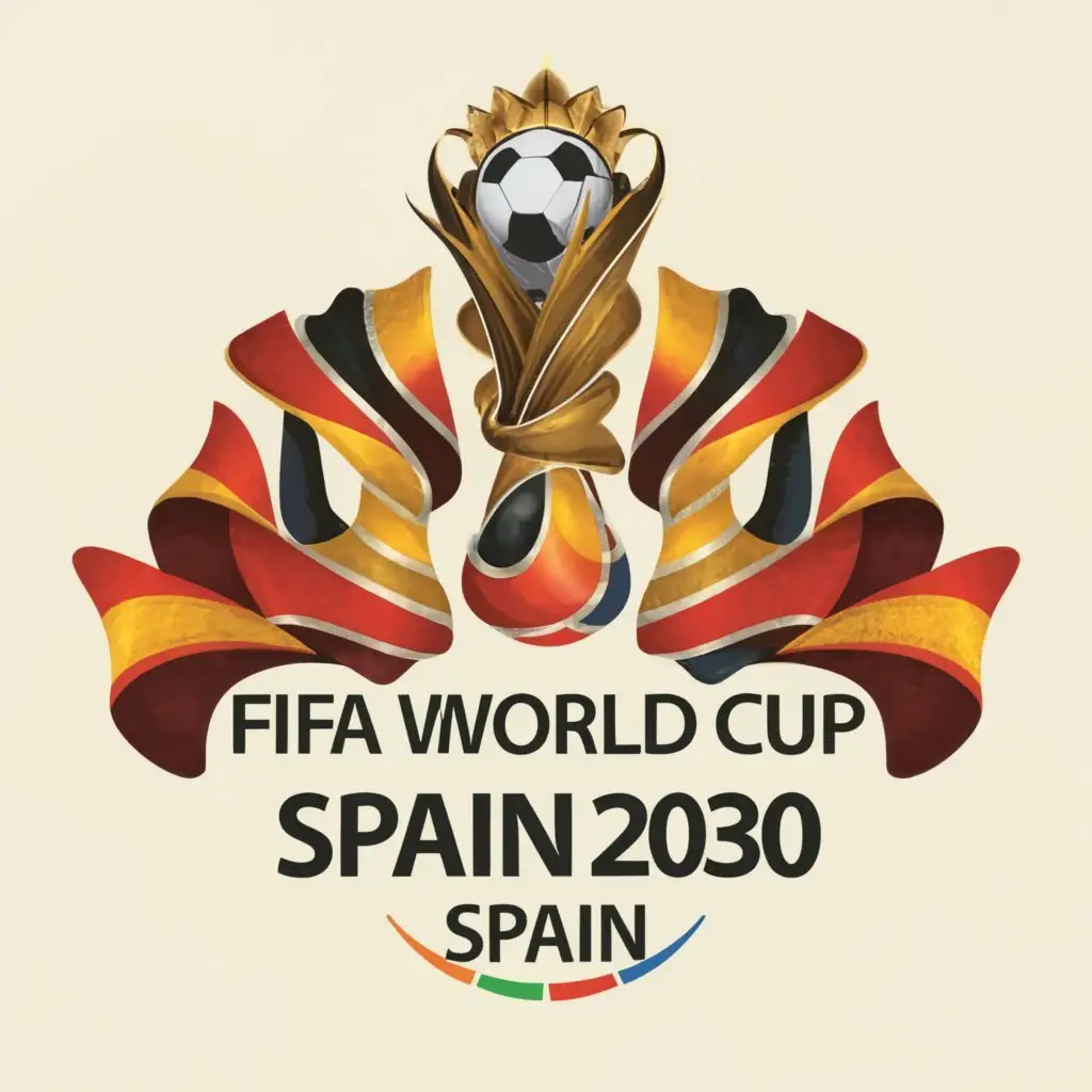 a logo design,with the text "Fifa world cup spain 2030", main symbol:Spain flag
Football
,complex,clear background