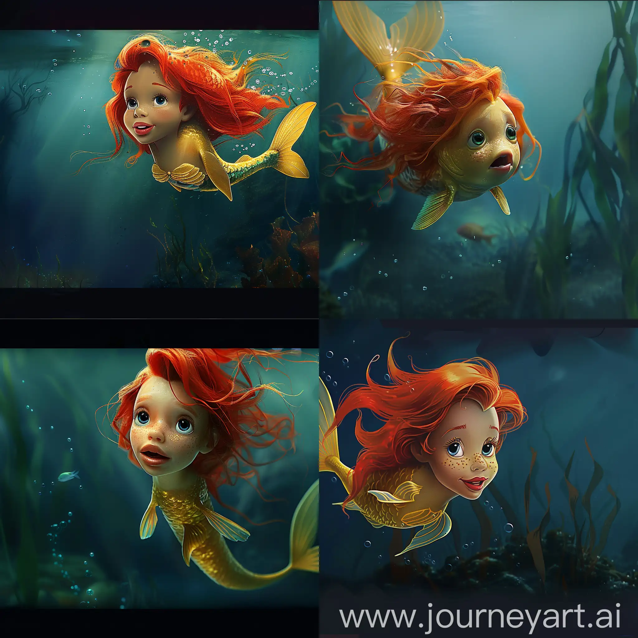 жёлтая рыбка из мультфильма «Русалочка».