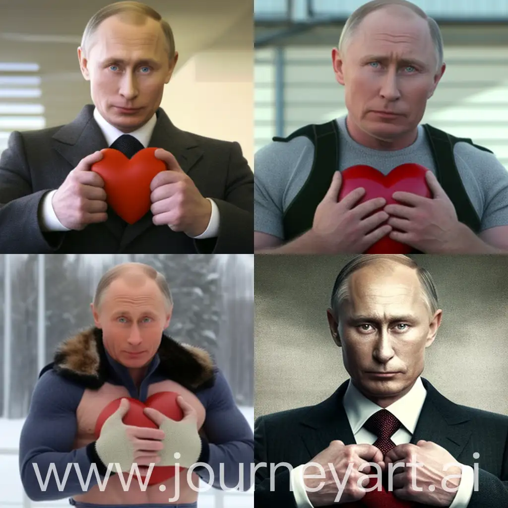 Путин показывает руками сердце
