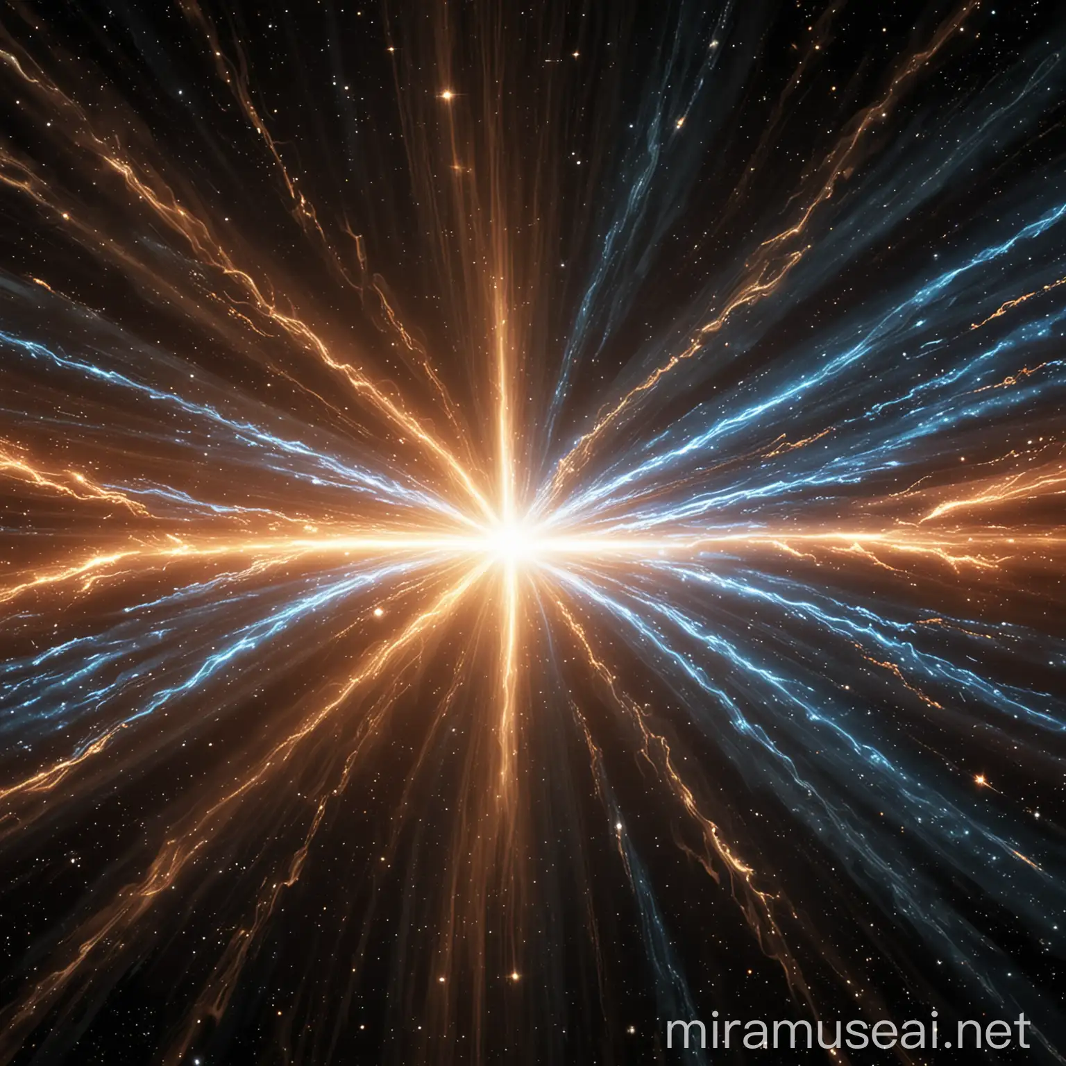 A pulsar emitting beams of light in all directions, with the brand name "Cosmic Connect" pulsating in sync