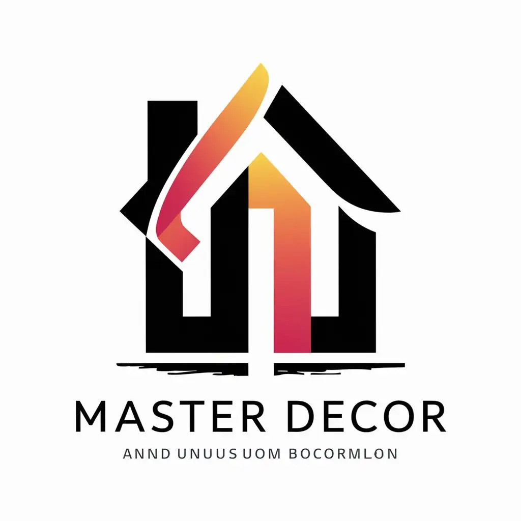 a logo design,with the text "Master Decor", main symbol:modern and unusual home decoration works and should consist of different colors,complex,clear background