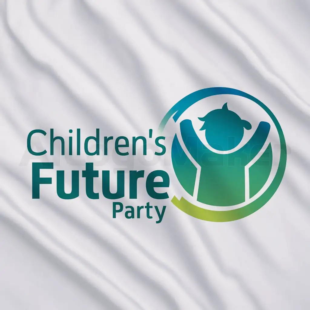 LOGO-Design-For-Childrens-Future-Party-Vibrant-and-Playful-with-Child-Symbol-on-a-Clear-Background