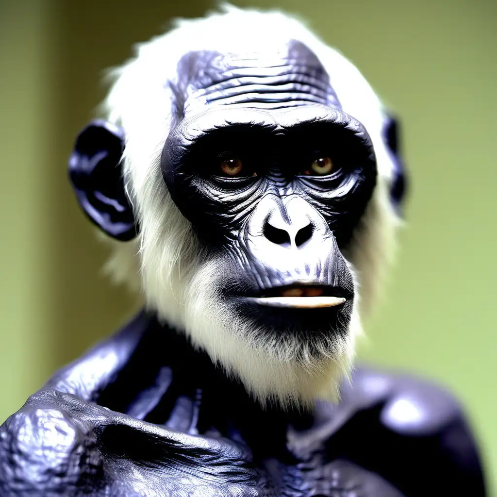 Australopithecus a la peau blanche et au poil blanc 