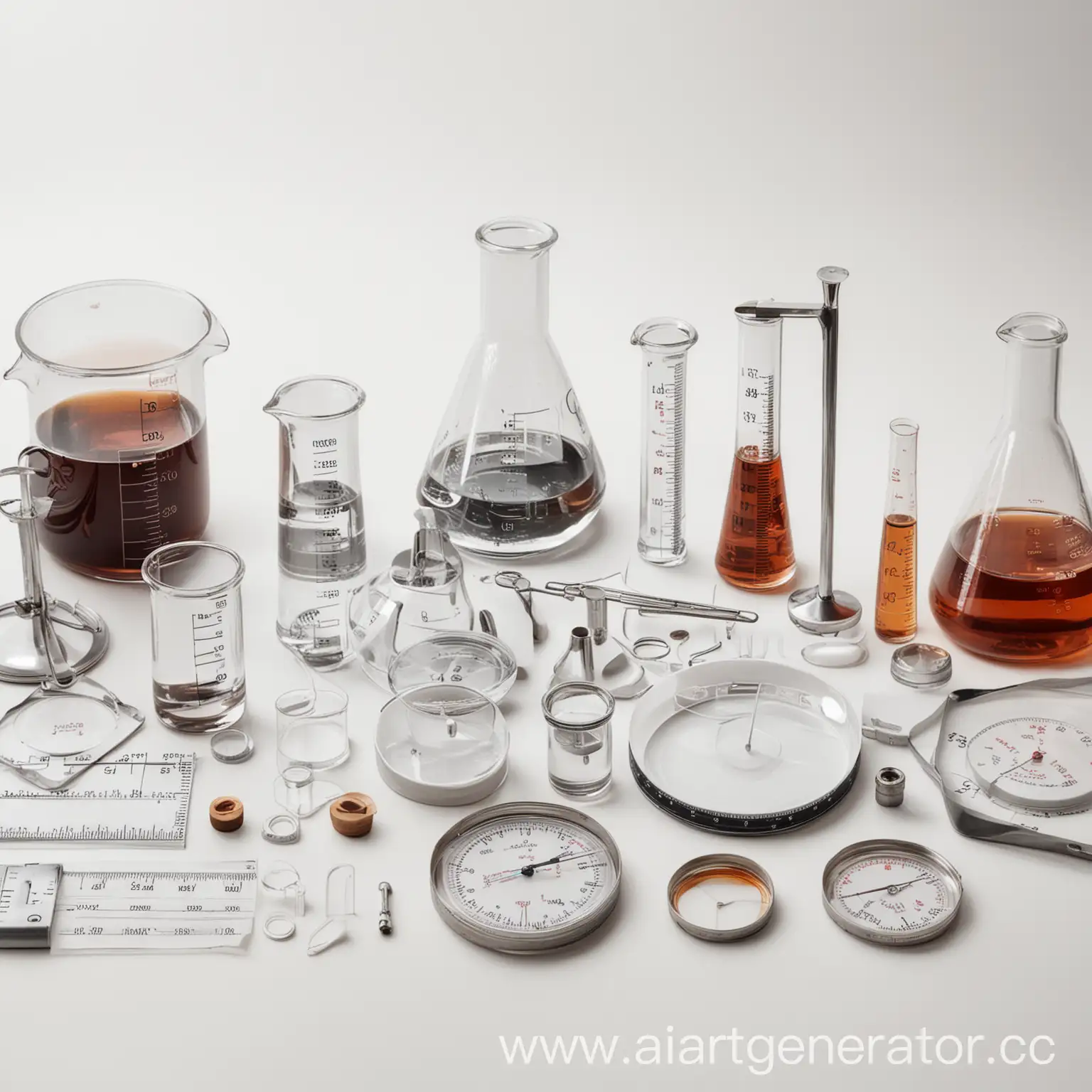 Scientific-Laboratory-Glassware-on-White-Background