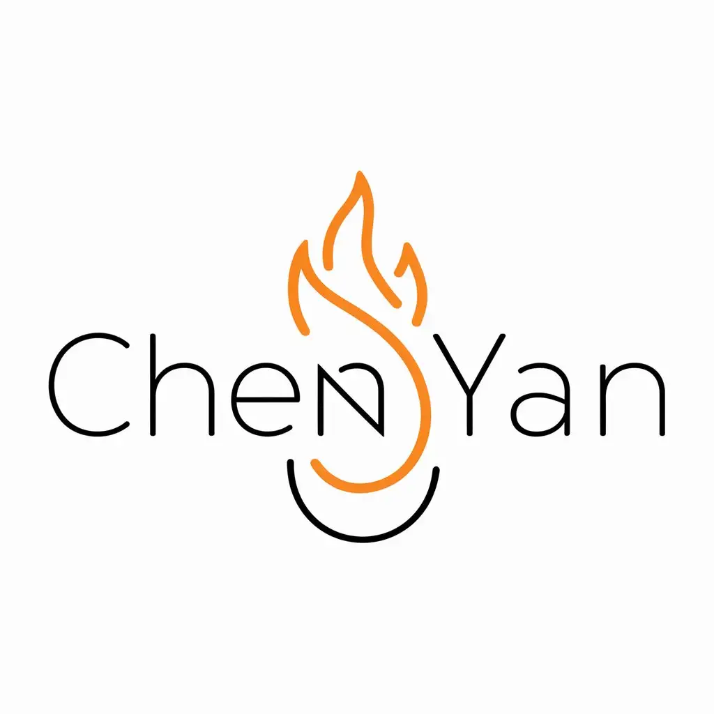 a logo design,with the text "chen yan", main symbol:fire,Minimalistic,be used in Internet industry,clear background