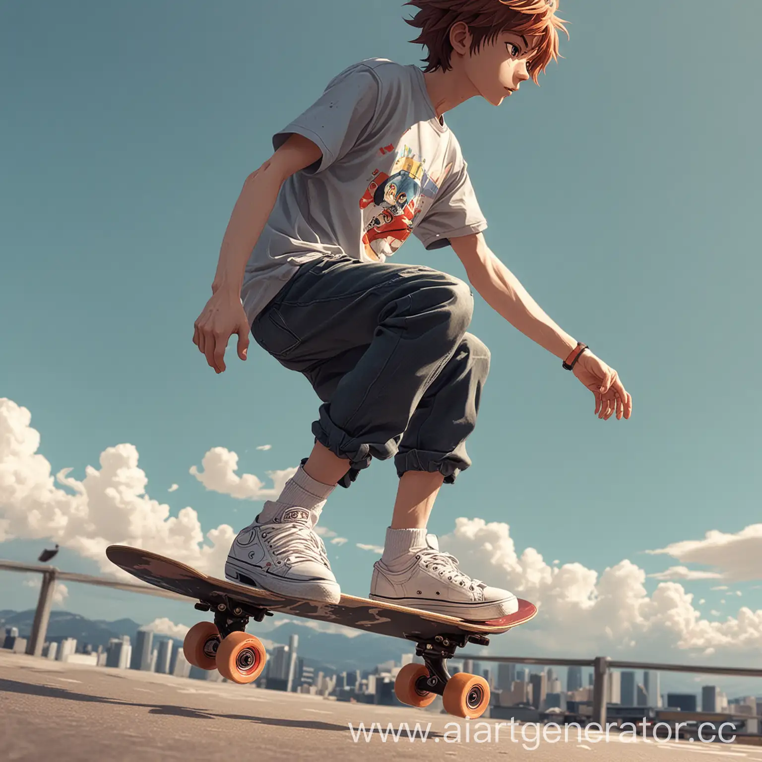 Anime-Style-Skateboard-Rider-in-Urban-Setting