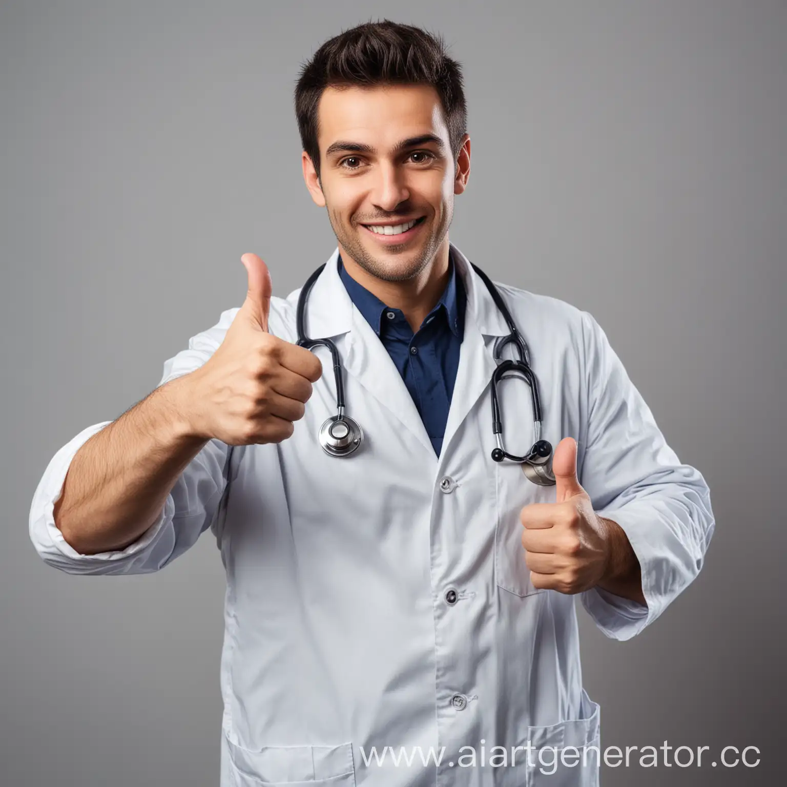 Doctor-Giving-Thumbs-Up-to-Weightlifter-Motivational-Healthcare-Support