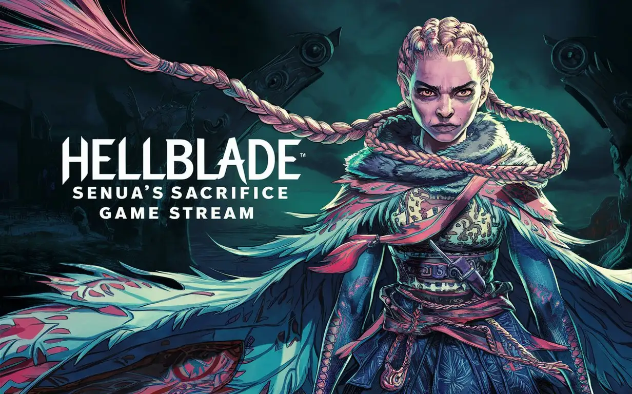 Привлекательное красочное превью для стрима по игре Hellblade - Senuas Sacrifice