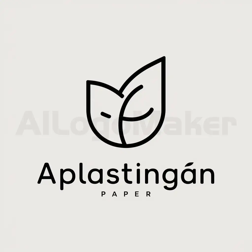 a logo design,with the text "Aplastingán", main symbol:Biodegradable Paper,Minimalistic,be used in Others industry,clear background