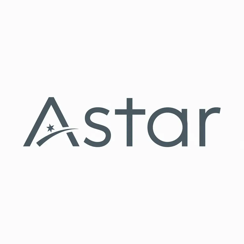 a logo design,with the text "Astar", main symbol:star,Minimalistic,be used in Technology industry,clear background
