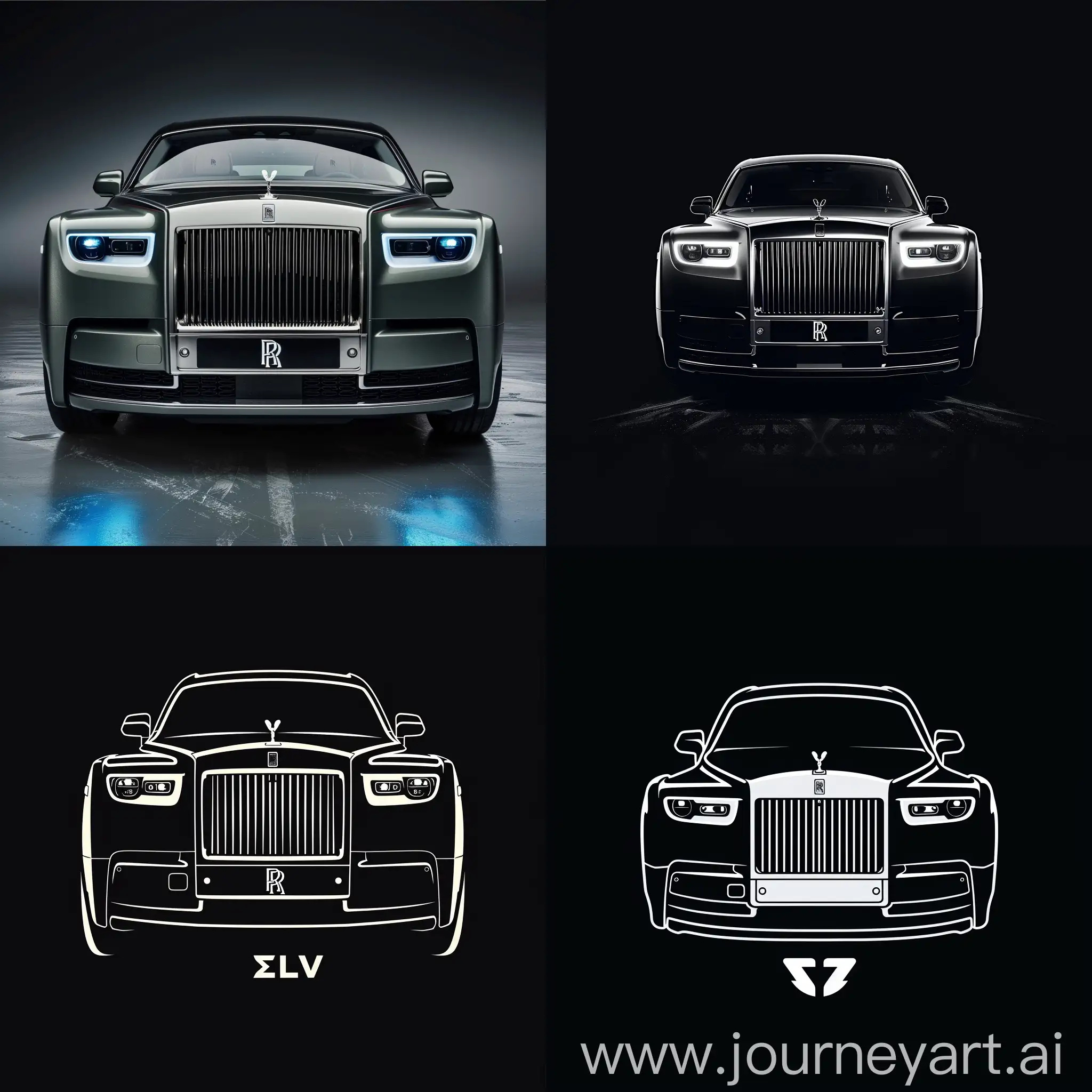 logo like Rolls-royce but with text EV