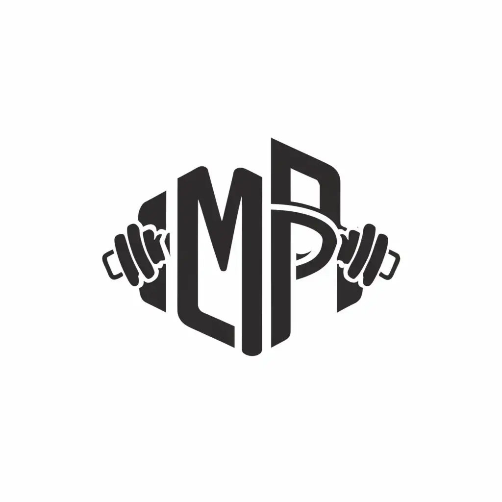 a logo design,with the text "M.P.", main symbol:fitness trainer,Минималистичный,be used in Спорт и фитнес industry,clear background