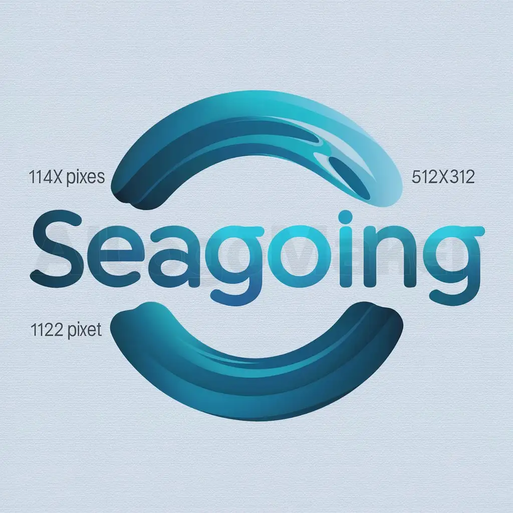 a logo design,with the text "seagoing", main symbol:circle size 144X144, circle 192X192, circle 512X512,  the water style,Moderate,be used in Technology industry,clear background