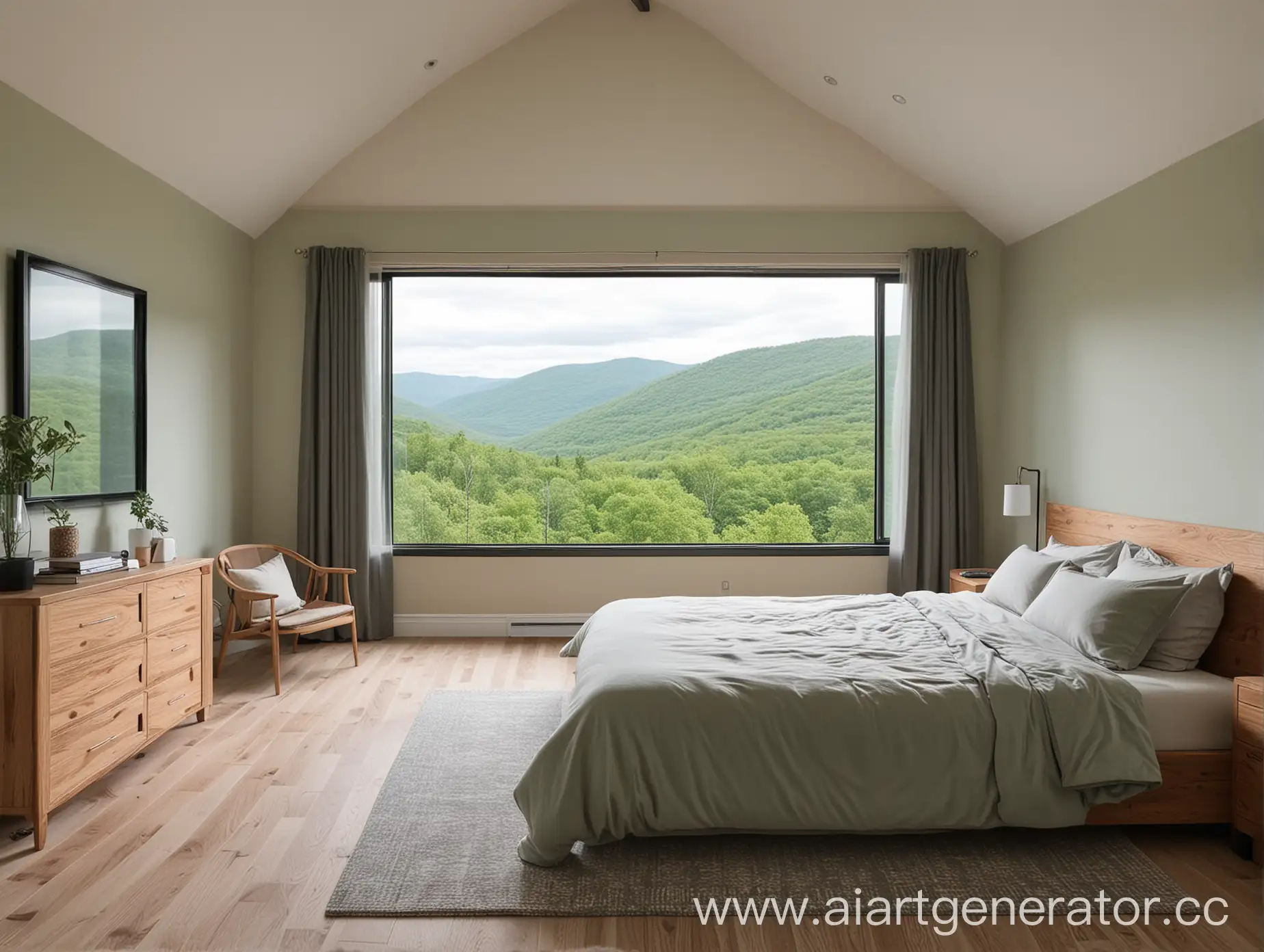 bedroom by view green mountain