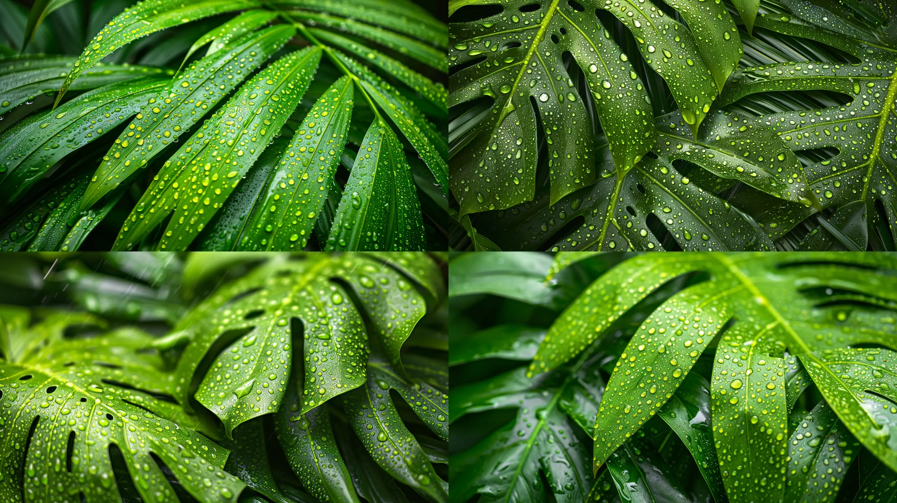 Fresh-Dewy-Green-Palm-Leaves-Lush-Texture-CloseUp