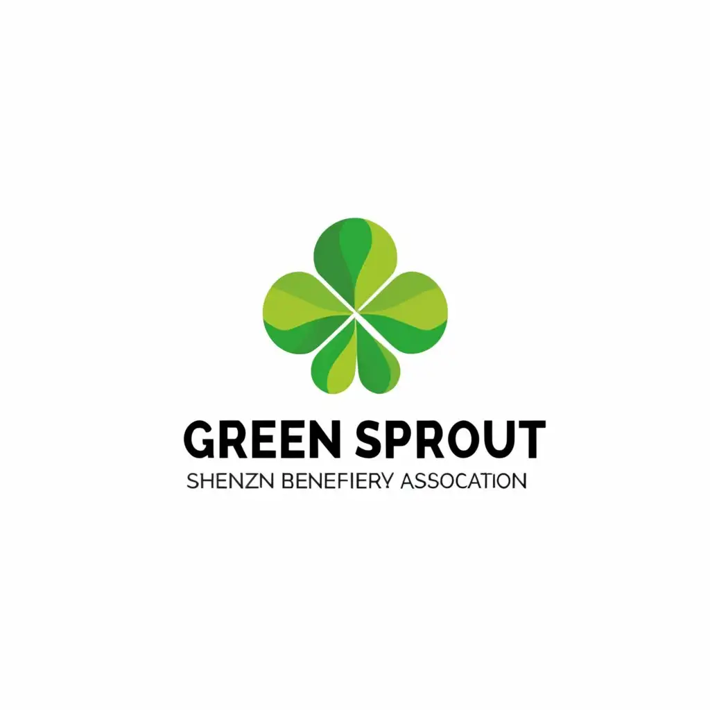 a logo design,with the text "Green Sprout Shenzhen Beneficiary Association", main symbol:Four-leaf clover,Minimalistic,be used in Nonprofit industry,clear background