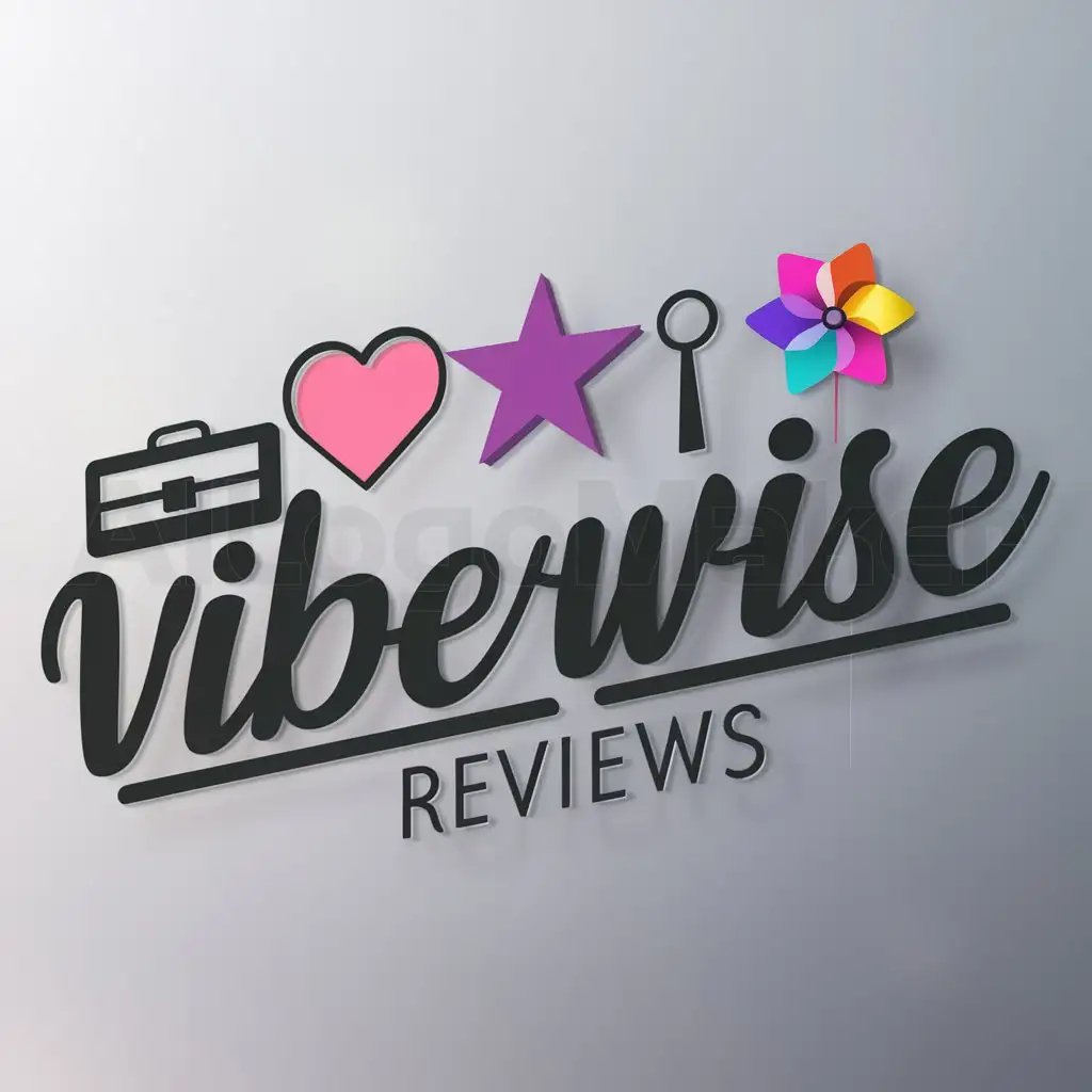 a logo design,with the text "VibeWise Reviews", main symbol:["Pink","Purple","Professional","Fun"],Moderate,be used in Shopping Online Reviews industry,clear background