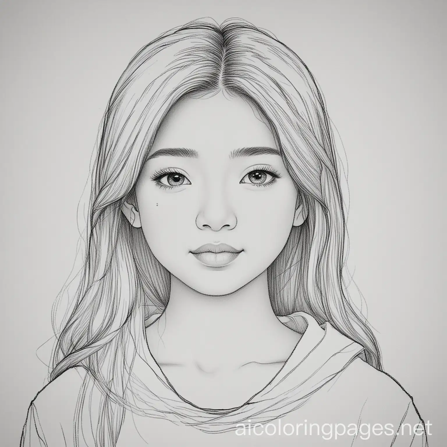 asian realistic teen

, Coloring Page, black and white, line art, white background, Simplicity, Ample White Space. The background of the coloring page is plain white to make it easy for young children to color within the lines. The outlines of all the subjects are easy to distinguish, making it simple for kids to color without too much difficulty