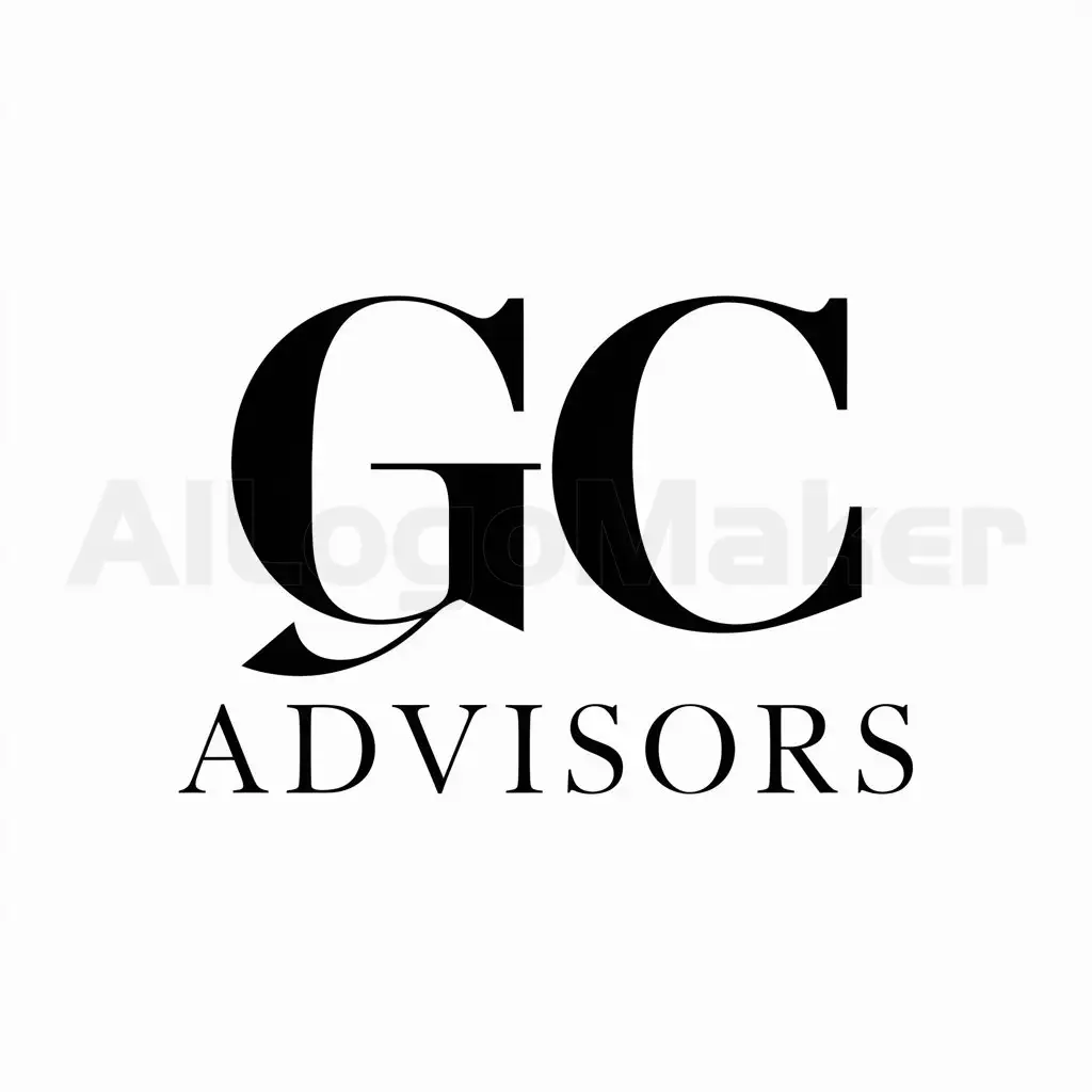 a logo design,with the text "GC INSURANCE", main symbol:Initial 'GC' in a professional and trustworthy typeface, with 'Advisors' in a smaller, supporting typeface. You may include a symbol of strength and trust if you believe it enhances the design, or just focus on creating a professional, sleek typography-based logo,Moderate,be used in 0 industry,clear background