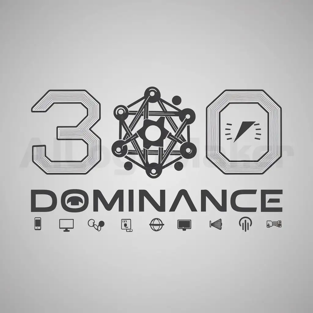LOGO-Design-For-360-DOMINANCE-Futuristic-Text-with-Distinctive-Digital-Marketing-Symbol