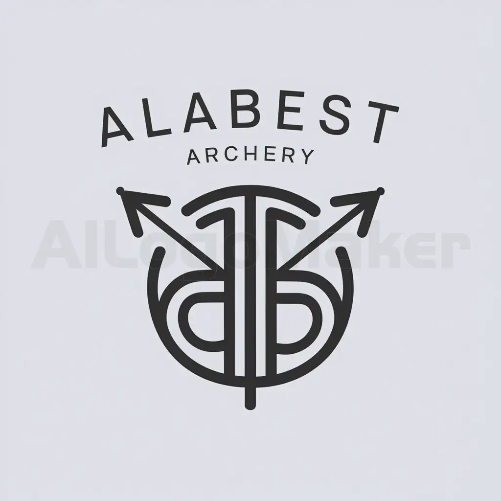 a logo design,with the text "Alabest Archery", main symbol:busur and arrow children,complex,clear background