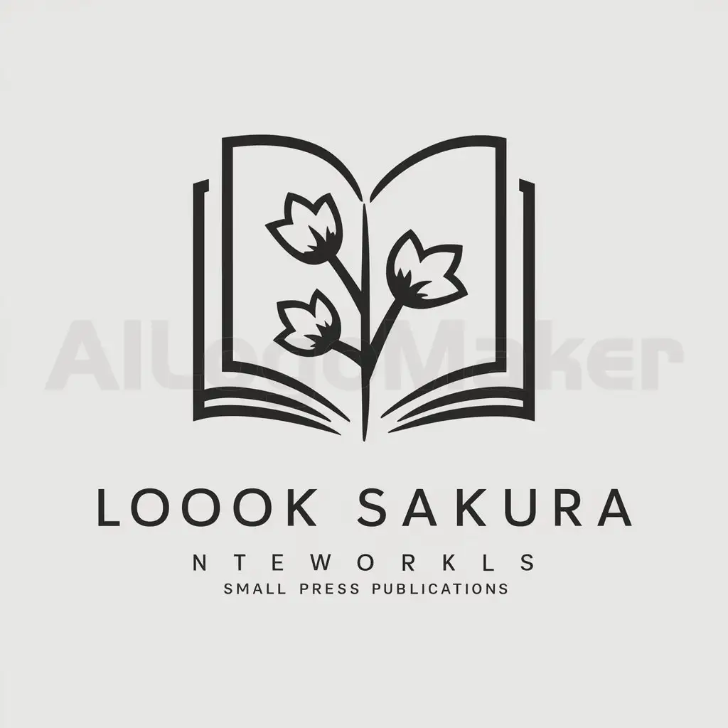 a logo design,with the text "'Novel' or 'fiction'.", main symbol:book sakura,Moderate,be used in networks small novels light novels industry,clear background