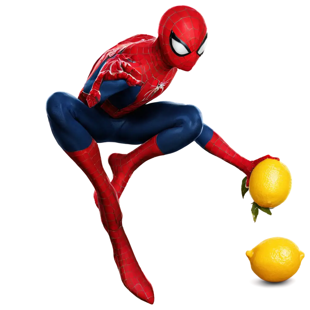 Spider-Man-Holding-a-Lemon-HighQuality-PNG-Image-Illustrating-the-Iconic-Superhero-with-a-Refreshing-Twist