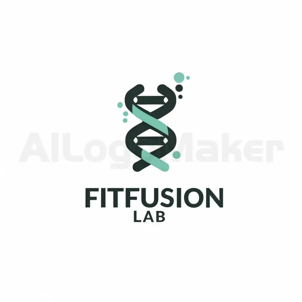 a logo design,with the text "FitFusion Lab", main symbol:Dumbbell molecule DNA,Moderate,be used in Sports Fitness industry,clear background