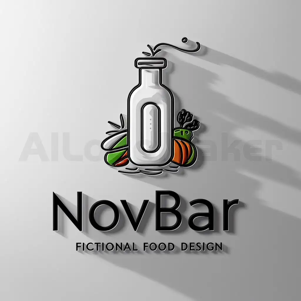LOGO-Design-For-Novbar-Minimalistic-Pickle-Bottle-with-Spring-Vegetables-Theme