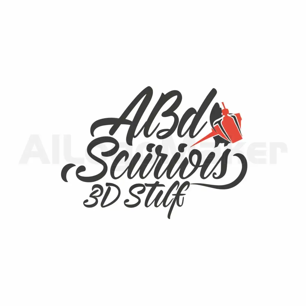 a logo design,with the text "Abd Els curious 3D Stuff", main symbol:3D Printing,Moderate,be used in Others industry,clear background