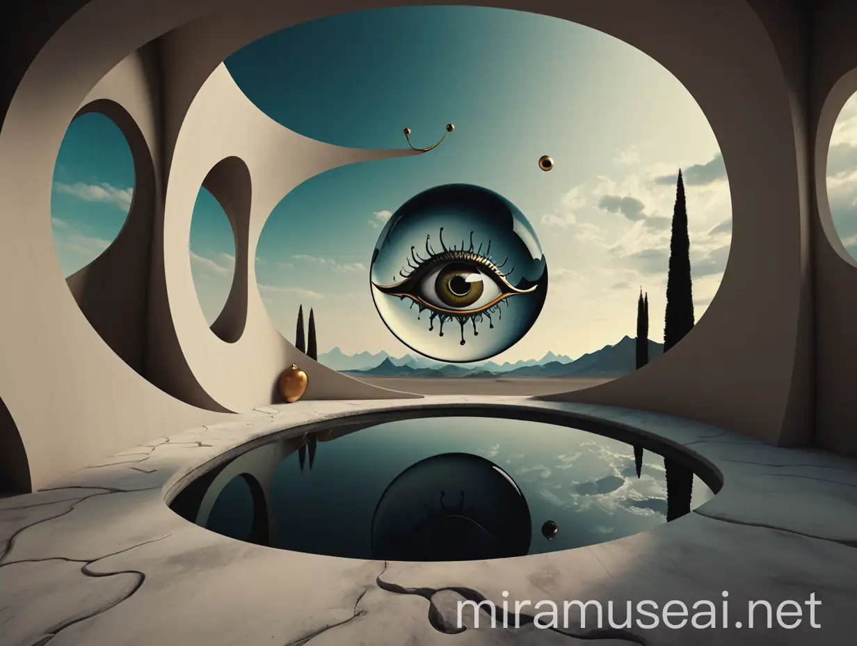Surreal Landscape in the Style of Salvador Dali High Resolution 8K Artwork