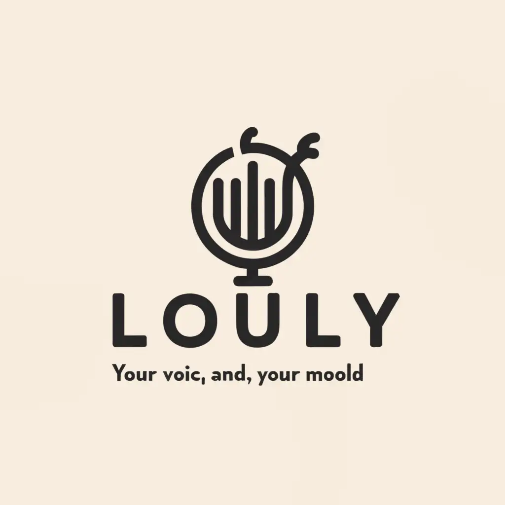 a logo design,with the text "loudly", main symbol:Your voice, your mood!,Минималистичный,be used in Розничная торговля industry,clear background