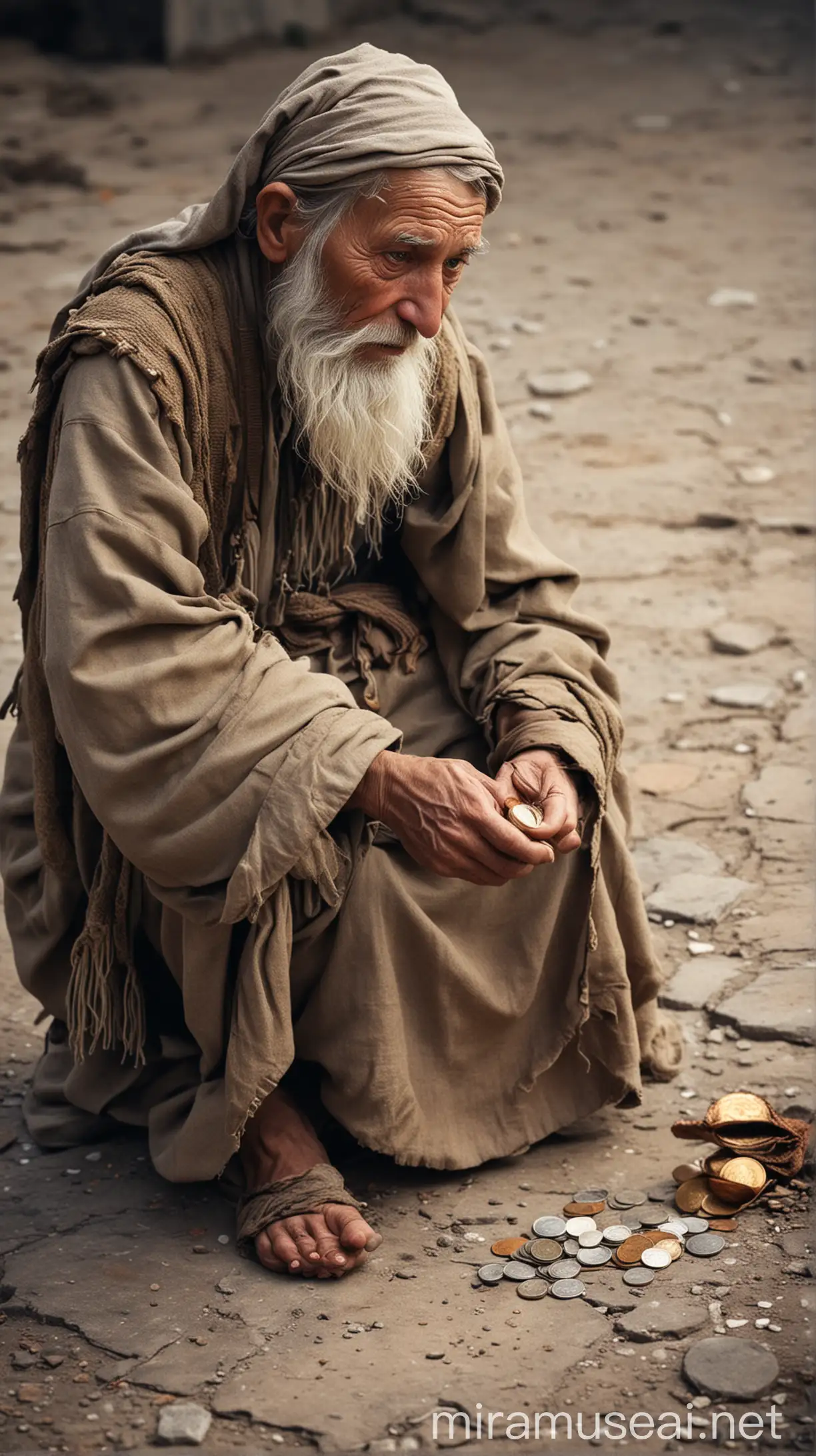 A poor beggar asked the wise man for a coin, and he willingly gave it