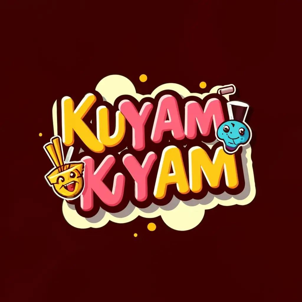 LOGO-Design-For-Kuyam-Kuyam-Vibrant-Snacks-and-Drinks-Emblem-for-Restaurant-Industry