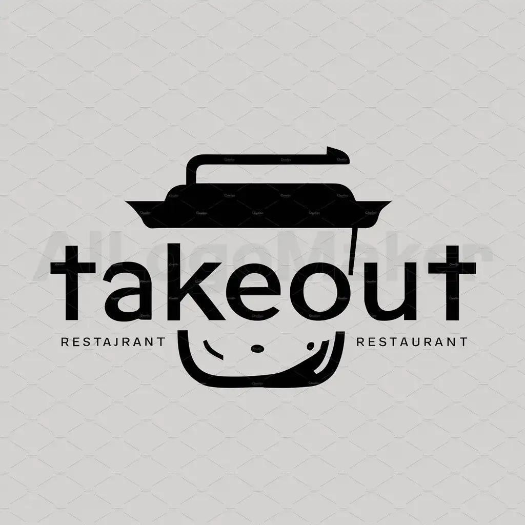 a logo design,with the text "takeout", main symbol:takeout,Moderate,be used in Restaurant industry,clear background