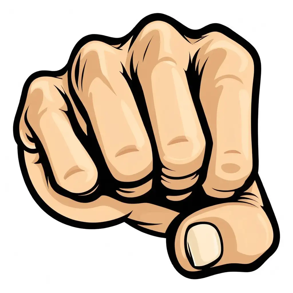 Strong Fist Clipart on White Background