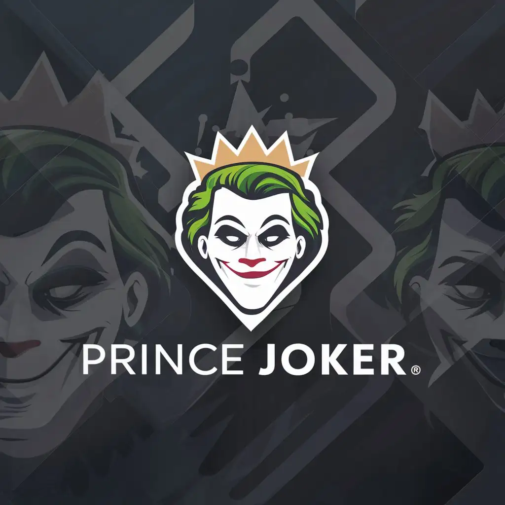 a logo design,with the text "PRINCE JOKER", main symbol:JOKER,Moderate,be used in Entertainment industry,clear background