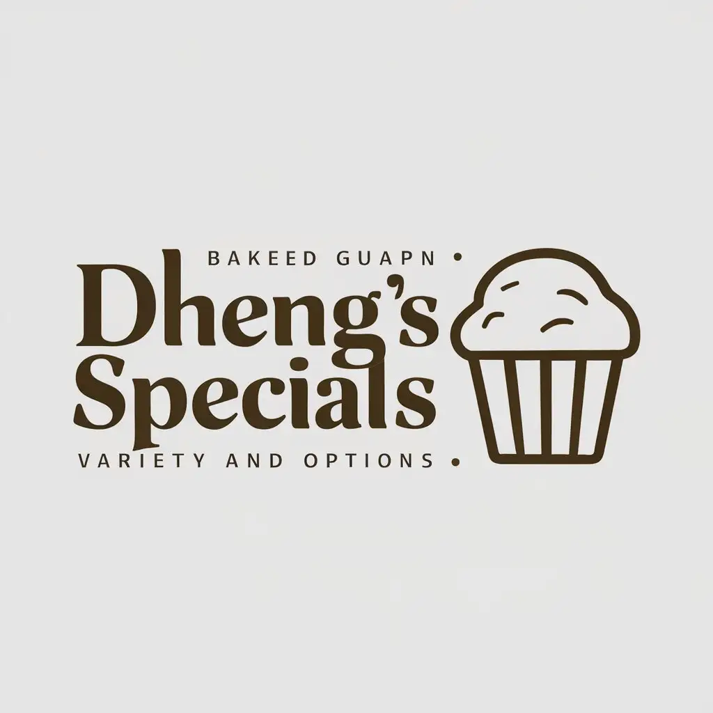 a logo design,with the text "Dheng's Specials", main symbol:Muffin,Moderate,clear background