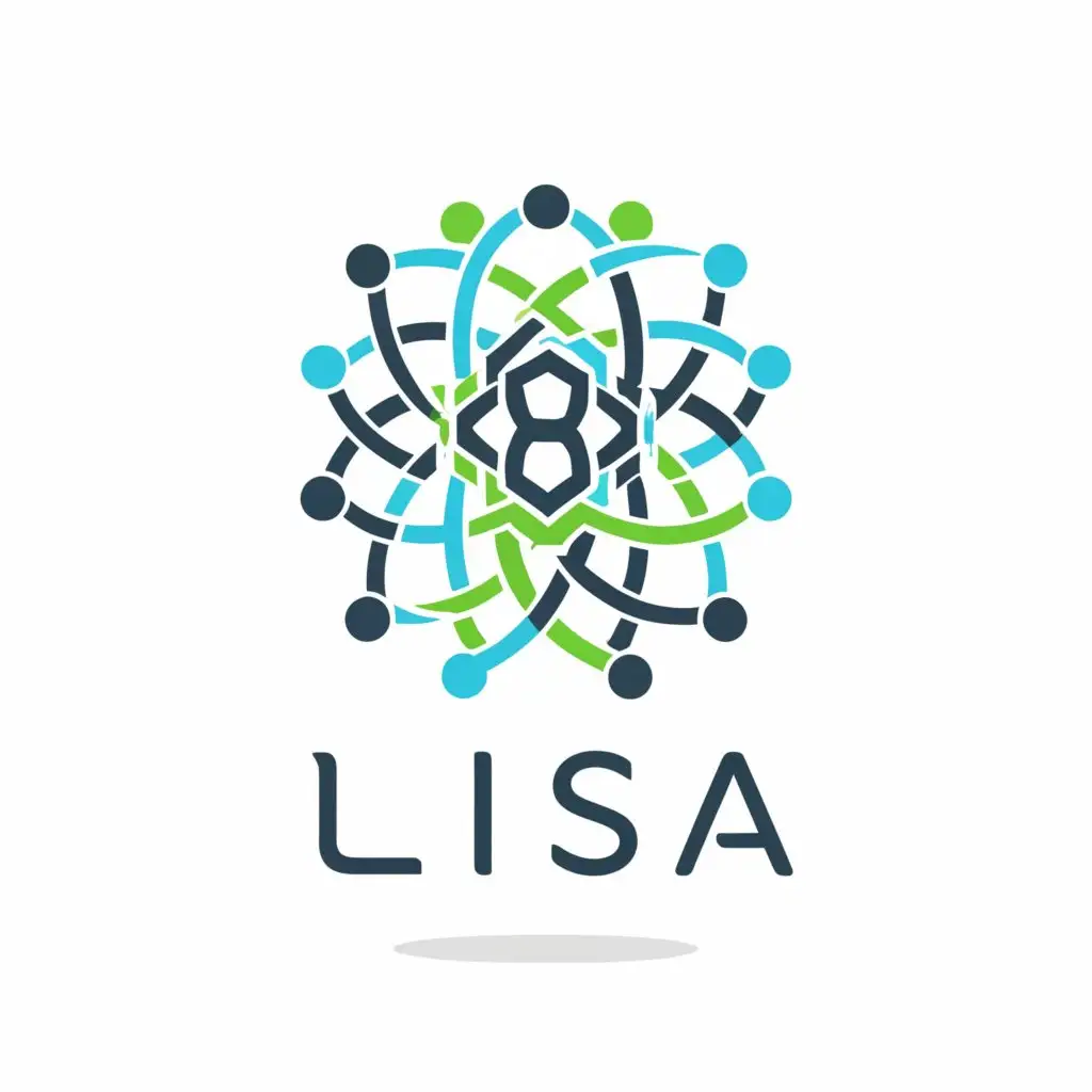 a logo design,with the text "lisa", main symbol:flower
atom
,Moderate,be used in academic industry,clear background