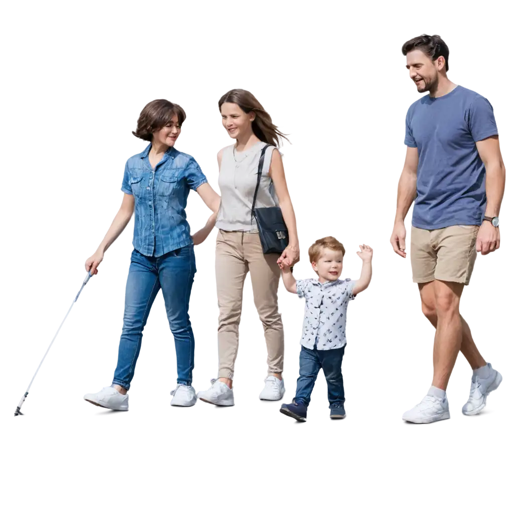 a family walking