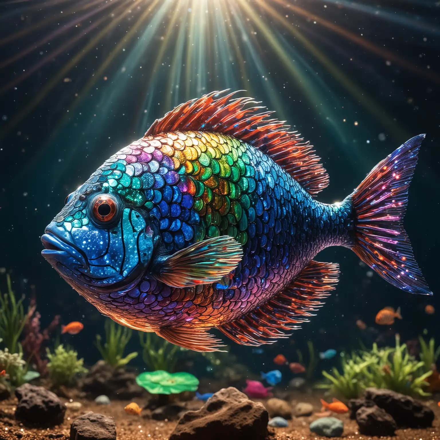 Rainbow Fish Disco Party Underwater