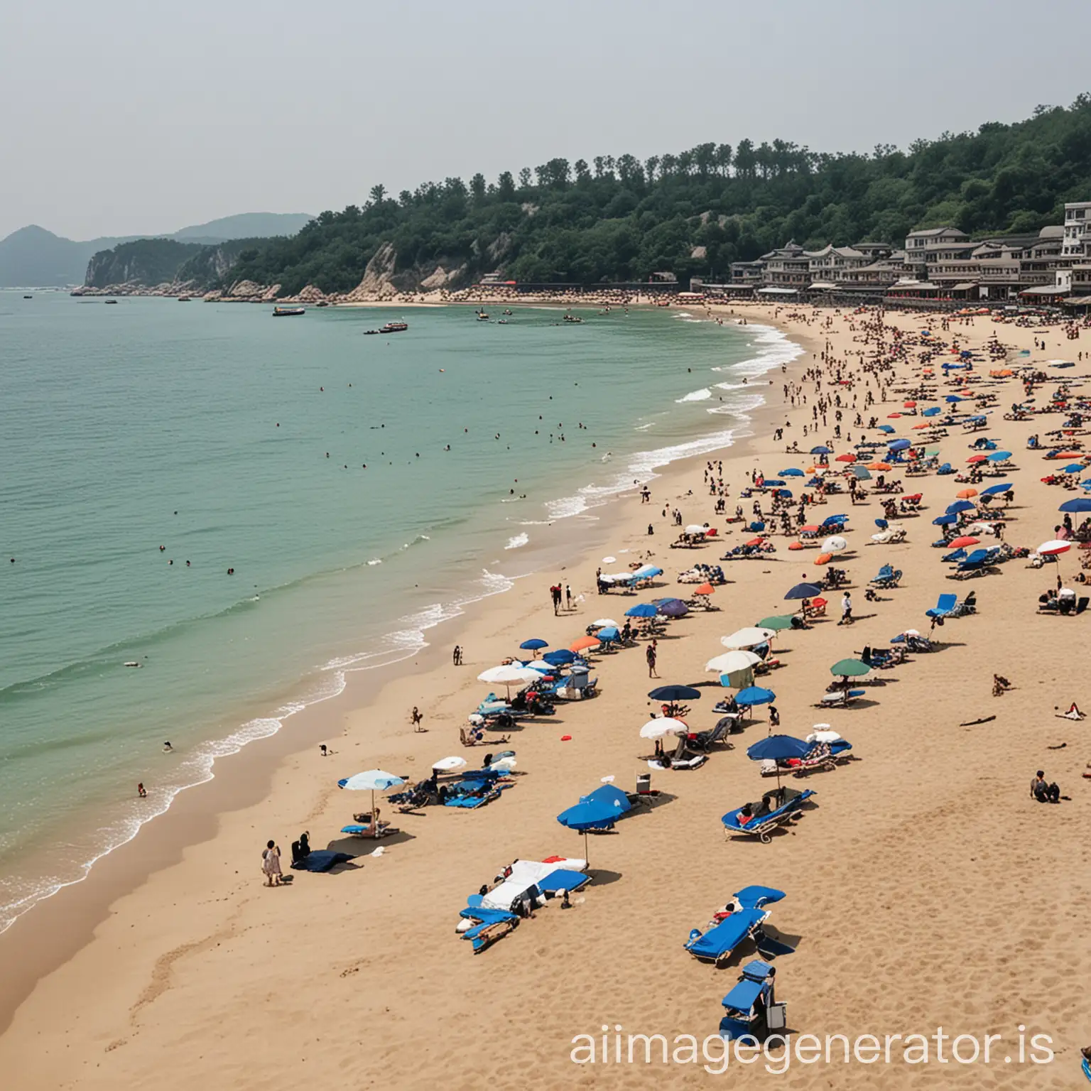 Relaxing-Chinese-Beach-Scene-with-Person-Lying-Down