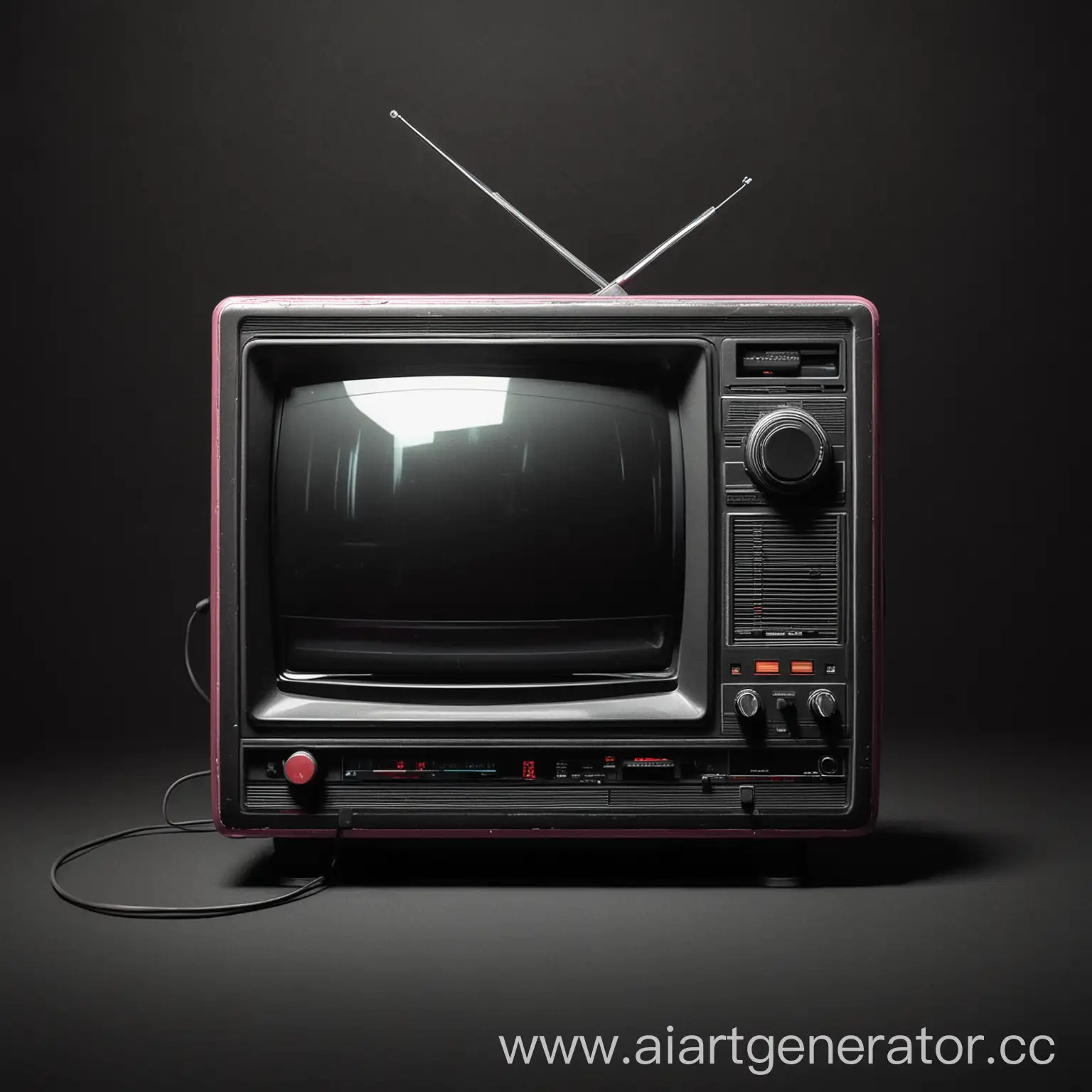 Retro-VHS-Style-TV-on-Tape-Recorder-with-Synthwave-Display