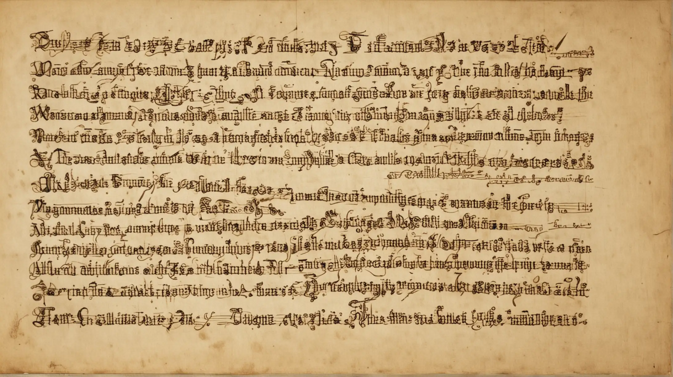 Ancient Manuscript with Family Lineage Names and Histories