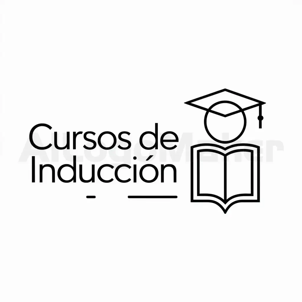 a logo design,with the text "Cursos de induction", main symbol:Estudiante,Minimalistic,clear background