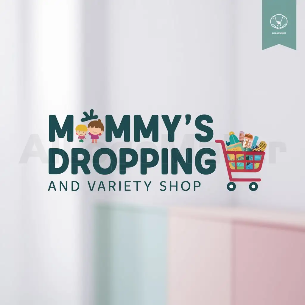 a logo design,with the text "Mommy's Dropping and Variety Shop", main symbol:Mommy's Dropping amd Variety Shop,Moderate,be used in Home Family industry,clear background