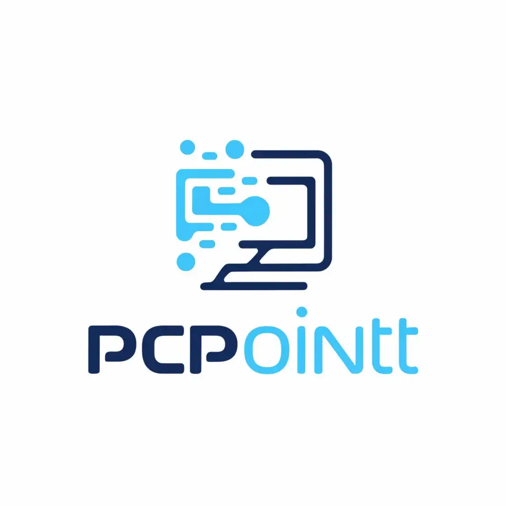 a logo design,with the text "PcPoint", main symbol:computer, monitor,Moderate,be used in Technology industry,clear background